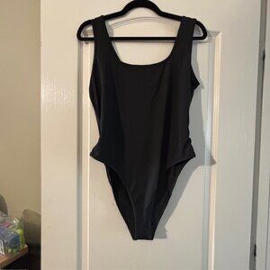 NWOT Black Bodysuit for Women Square Neck Sleeveless SZ 0XL